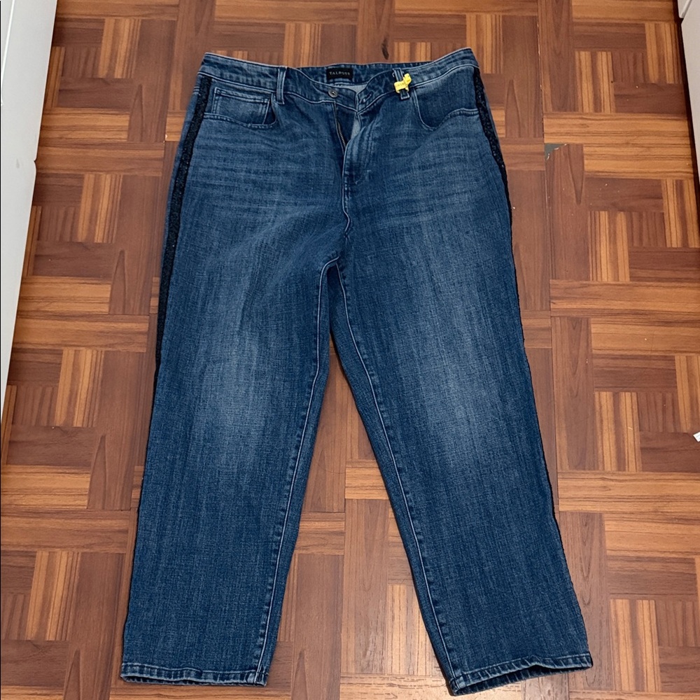 Talbots Dark Blue Straight Jeans with Side Trim